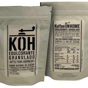 Edulcorante Moreno Granulado y Autodisoluble de KoffeeONHOME: 100% natural, sin aspartame ni sacarina. Ideal para endulzar té, café, cocina y repostería de forma saludable.