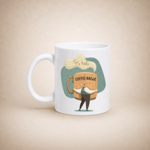 Taza de Cerámica Coffee Break – Diseño Divertido para Café, Té e Infusiones – Regalo Original